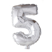 16" Silver No. 5 - Number Foil Balloon