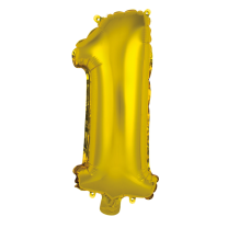 16" Gold No. 1 - Number Foil Balloon