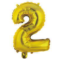 16" Gold No. 2 - Number Foil Balloon