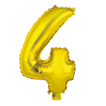 16" Gold No. 4 - Number Foil Balloon