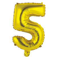 16" Gold No. 5 - Number Foil Balloon