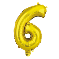 16" Gold No. 6 - Number Foil Balloon