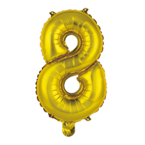 16" Gold No. 8 - Number Foil Balloon