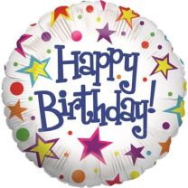 White Bright Birthday - 18" Foil Balloon