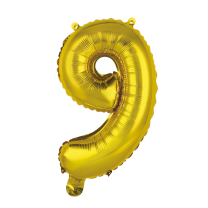 16" Gold No. 9 - Number Foil Balloon
