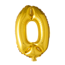 16" Gold No. 0 - Number Foil Balloon