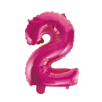 16" Pink No. 2 - Number Foil Balloon
