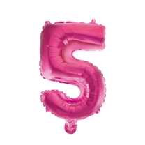 16" Pink No. 5 - Number Foil Balloon