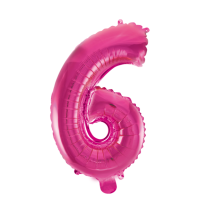 16" Pink No. 6 - Number Foil Balloon