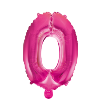 16" Pink No. 0 - Number Foil Balloon