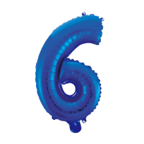 16" Blue No. 6 - Number Foil Balloon
