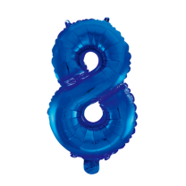 16" Blue No. 8 - Number Foil Balloon
