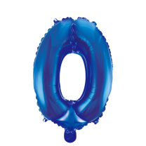 16" Blue No. 0 - Number Foil Balloon