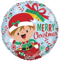 Merry Christmas Elf 18" Foil Balloon (Packed)