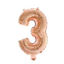 16" Rose Gold No. 3 - Number Foil Balloon