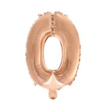 16" Rose Gold No. 0 - Number Foil Balloon