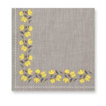 Yellow Flowers 3-ply Paper Napkins 33X33cm 20ct