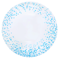 Blue Confetti 20" Bubble Balloon (Single Package)