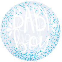 Baby Boy Pink Confetti 20" Bubble Balloon (Single Package)