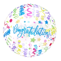 Congratulations 20" Bubble Balloon (Single Package)