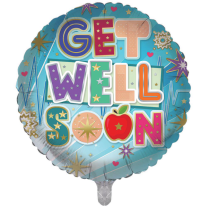 Get Well Soon Coloured Letters - 18" Foil Balloon