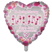 In Loving Memory Mum - Heart Shaped 18" Foil Balloon