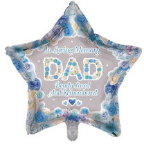 In Loving Memory Dad - Star Shaped 18" Foil Balloon