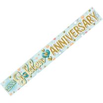 Happy Golden 50th Anniversary Banner (Pack of 6)