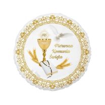 Dove and Chaliz "Pierwsza Komunia Święta" Gold 18" Foil Balloon