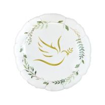 Dove whit leaves - 18" Foil Balloon