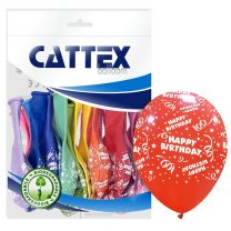 Happy Birthday Cattex 12" Latex Balloons 20CT