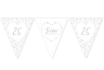 Silver Anniversary Paper Flag Banner Bunting Foil Stamped