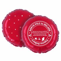 North Pole to Ireland 18" Christmas Foil Balloon UNPACKAGED (Printed text 1 Side, snow on back)