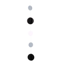 Black White and Silver Circle Twirlz Balloon Tail