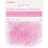 12PK PINK PLASTIC SAFETY PINS 