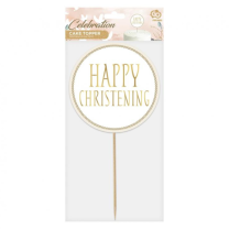 Happy Christening Cake Topper 1ct