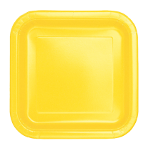 Yellow 9" Square Plates 14 CT.